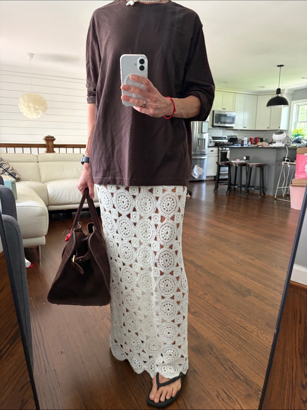Crochet Maxi Skirt - White